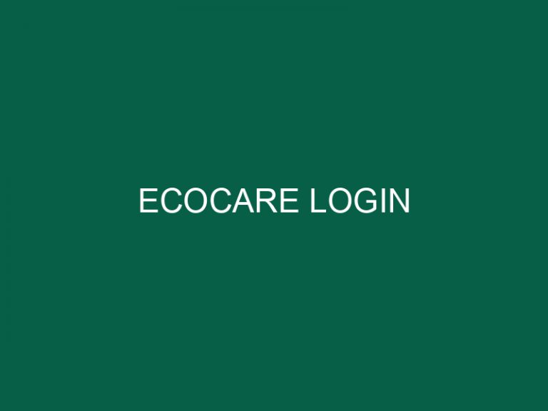 ecocare login