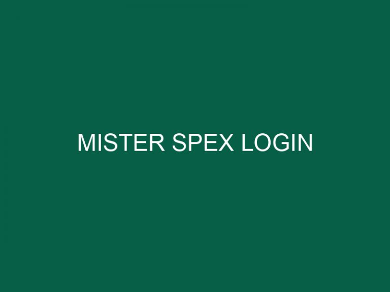 mister spex login