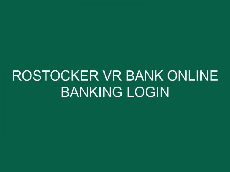rostocker vr bank online banking login