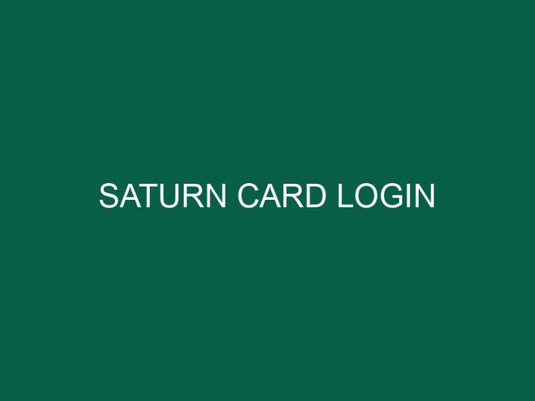 saturn card login