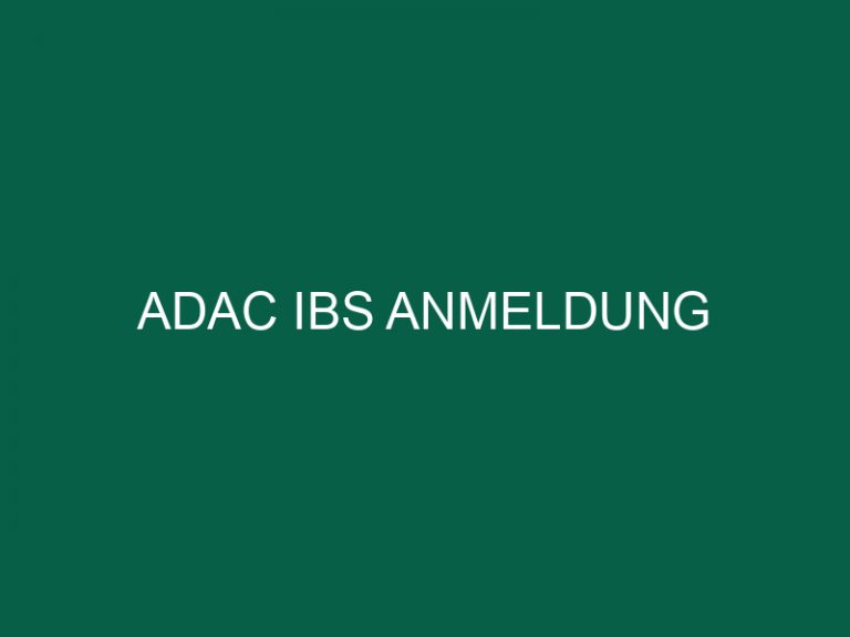 Adac Ibs Anmeldung