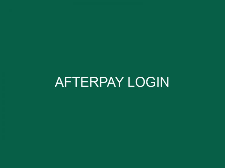 afterpay login