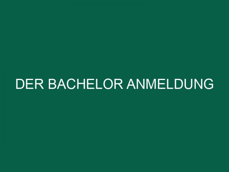 Der Bachelor Anmeldung