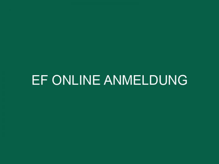 Ef Online Anmeldung