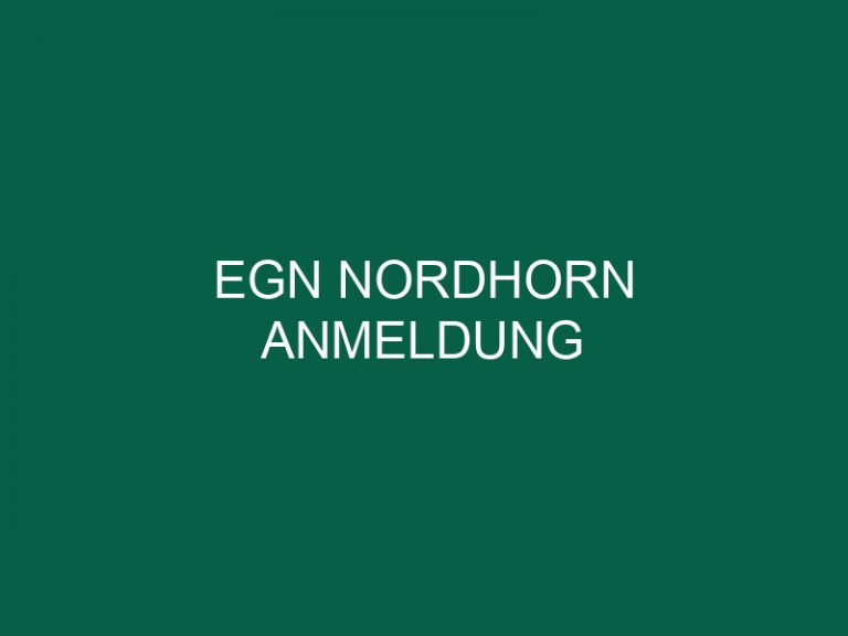 Egn Nordhorn Anmeldung