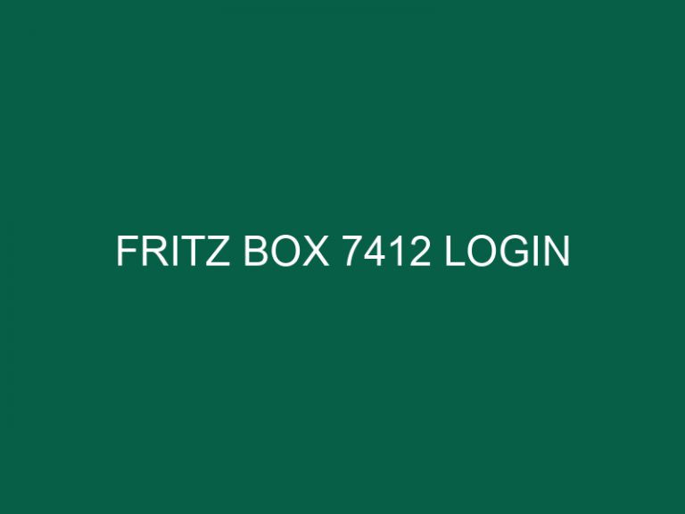 fritz box 7412 login