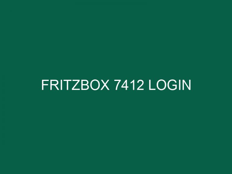fritzbox 7412 login