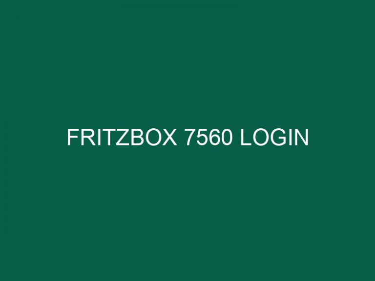fritzbox 7560 login