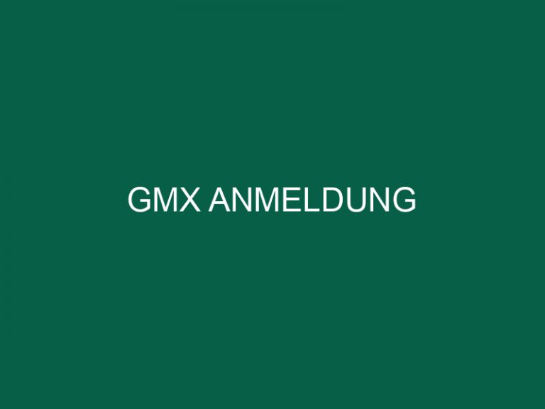 Gmx Anmeldung