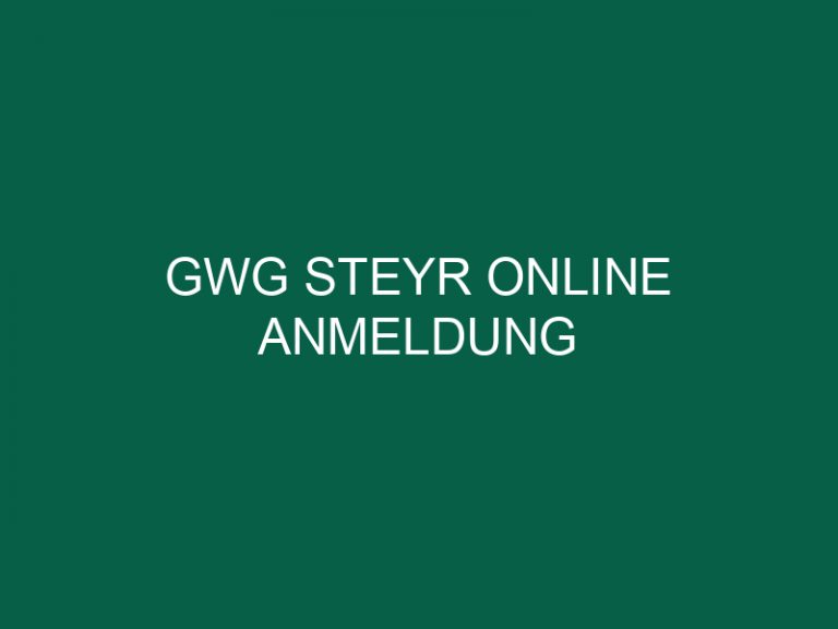 Gwg Steyr Online Anmeldung