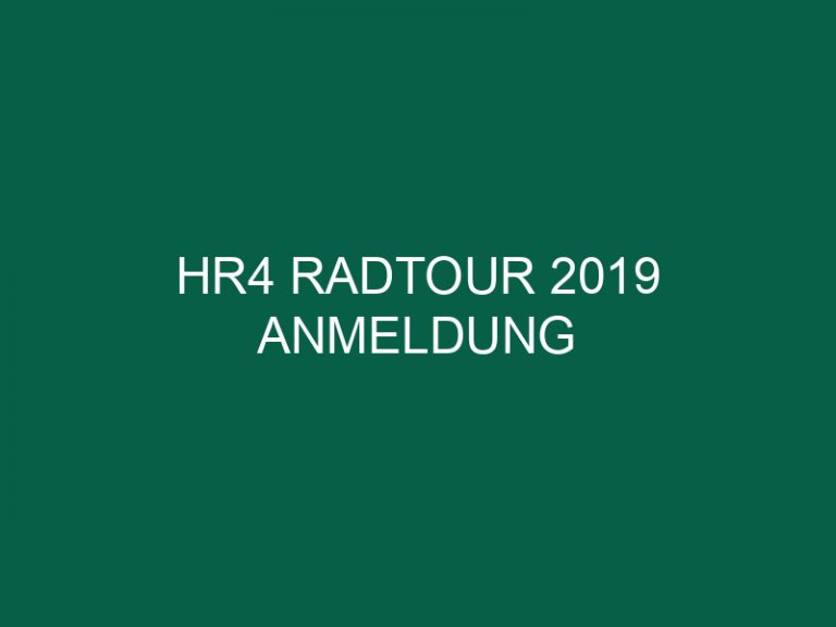 Hr4 Radtour 2019 Anmeldung