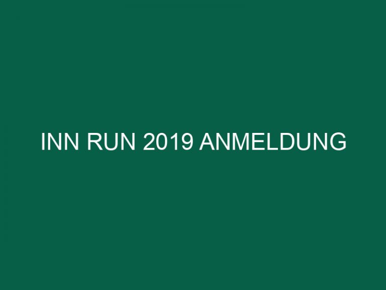 Inn Run 2019 Anmeldung