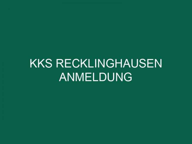 Kks Recklinghausen Anmeldung