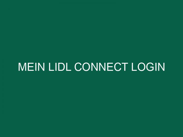 mein lidl connect login