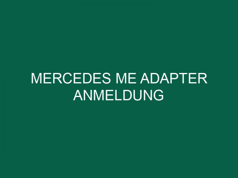Mercedes Me Adapter Anmeldung