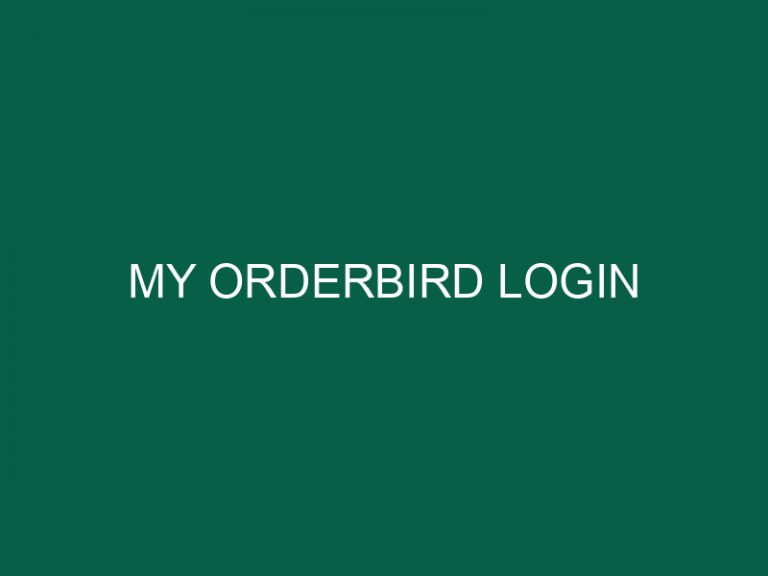 my orderbird login