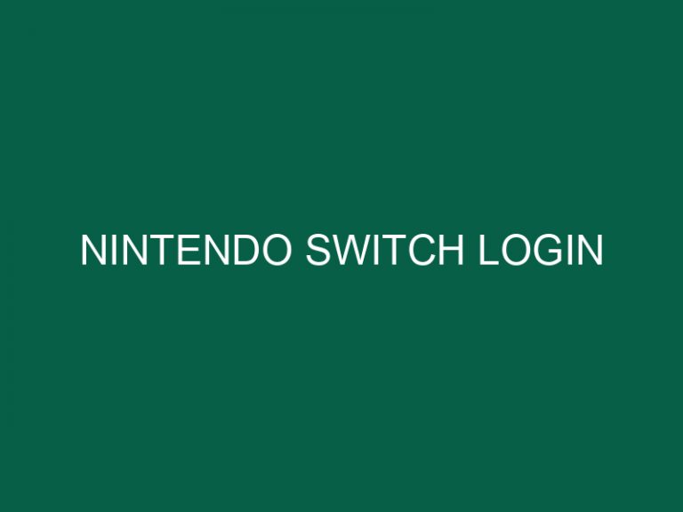 nintendo switch login
