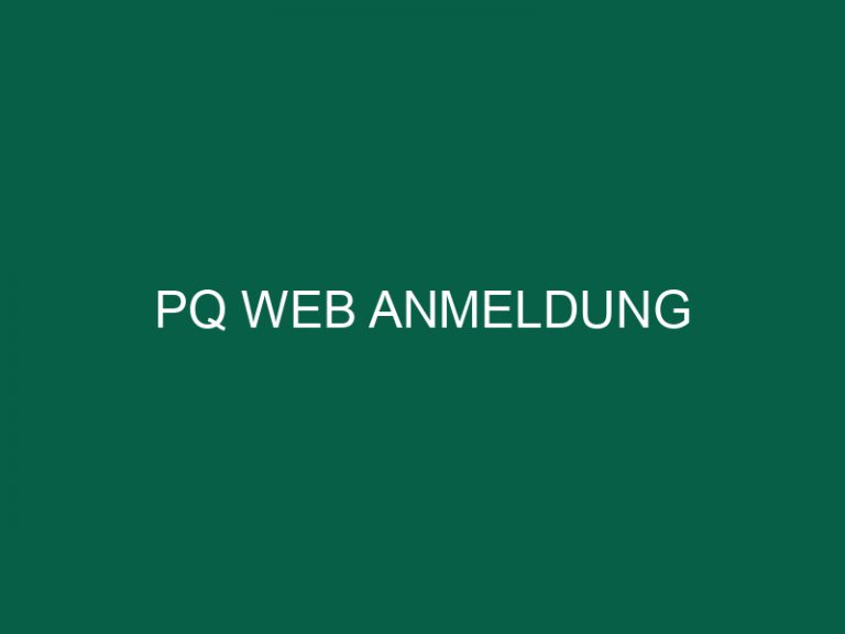 Pq Web Anmeldung