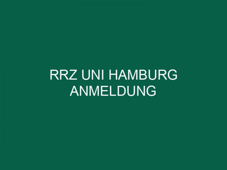 Rrz Uni Hamburg Anmeldung