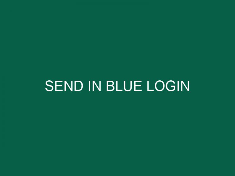 send in blue login