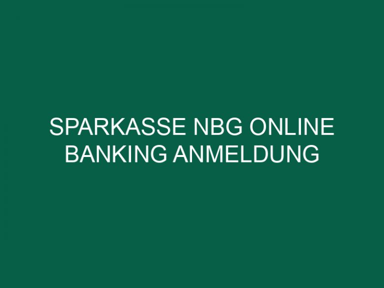 Sparkasse Nbg Online Banking Anmeldung