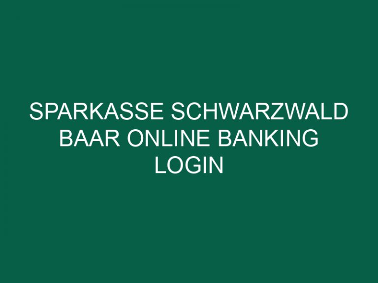 sparkasse schwarzwald baar online banking login