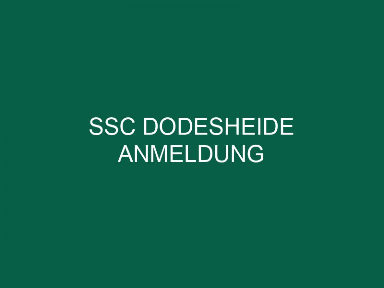 Ssc Dodesheide Anmeldung