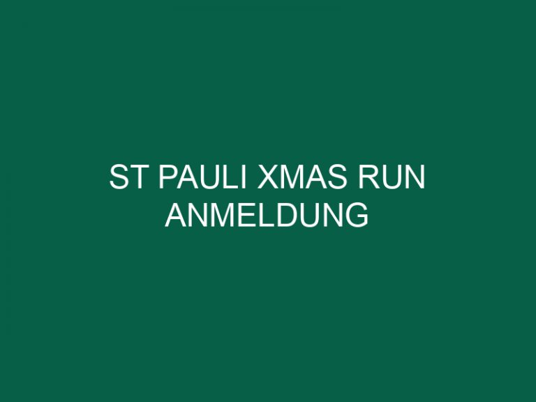St Pauli Xmas Run Anmeldung