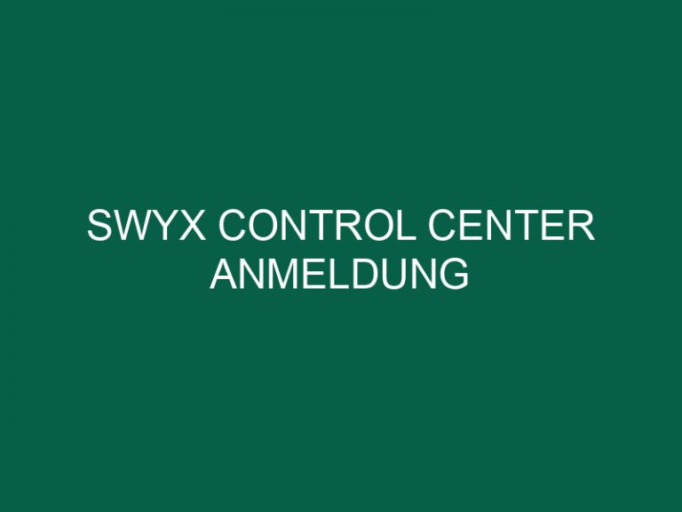 Swyx Control Center Anmeldung