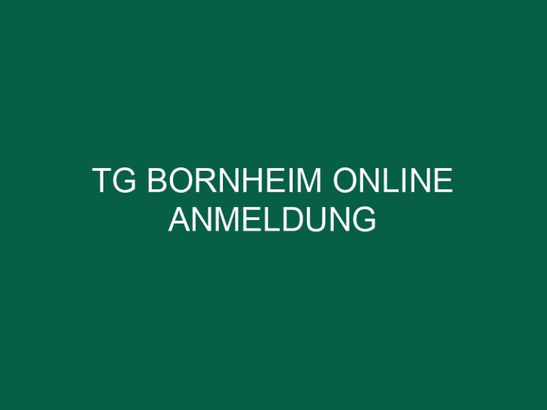 Tg Bornheim Online Anmeldung