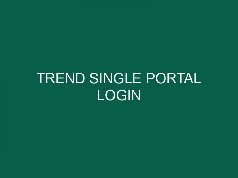 trend single portal login