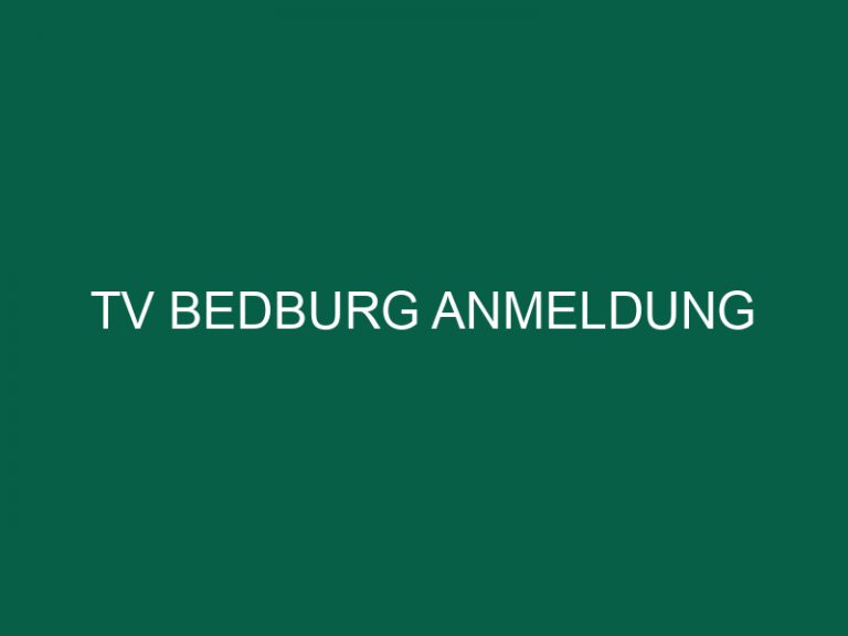 Tv Bedburg Anmeldung