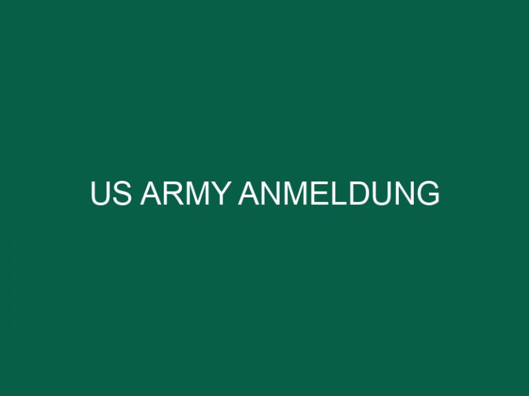 Us Army Anmeldung