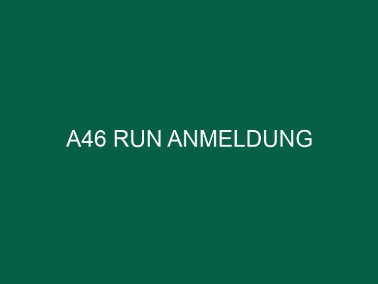 A46 Run Anmeldung