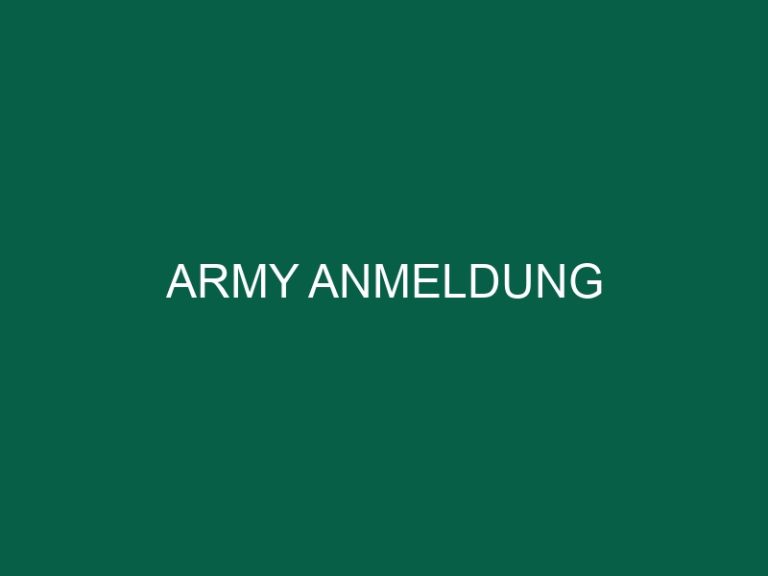 Army Anmeldung