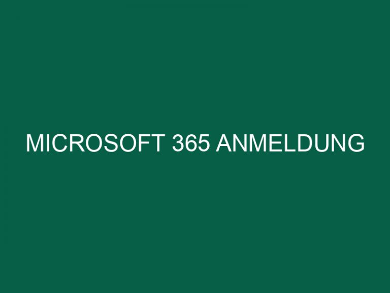 Microsoft 365 Anmeldung
