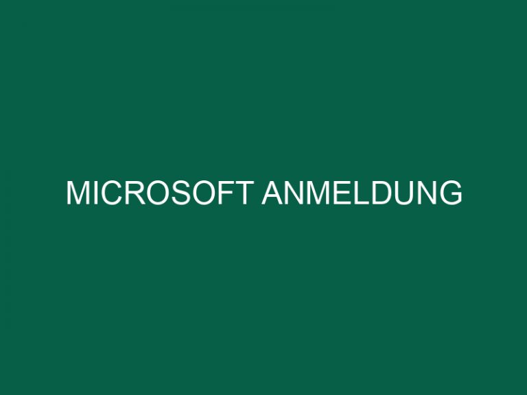 Microsoft Anmeldung