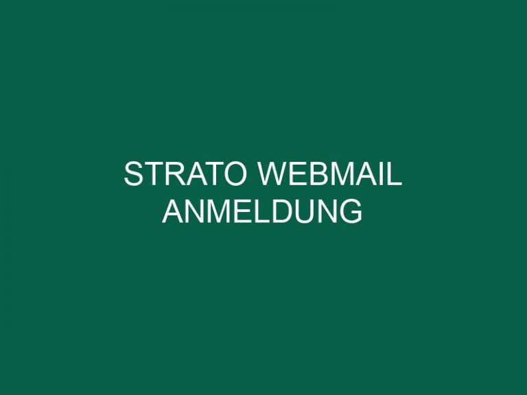 Strato Webmail Anmeldung