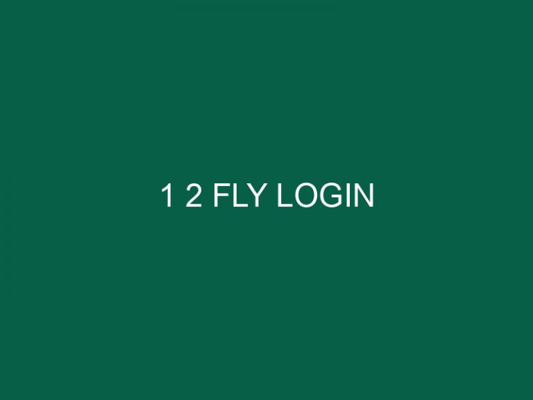 1 2 Fly Login