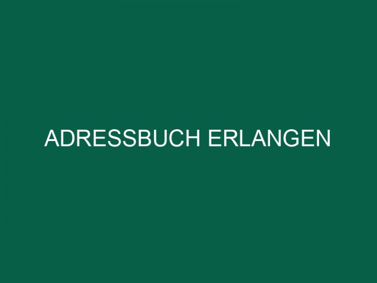 Adressbuch Erlangen