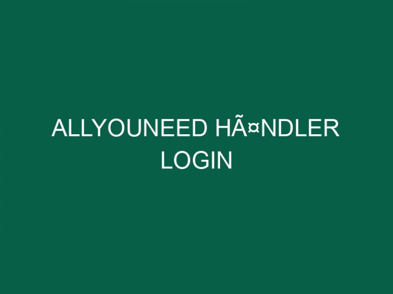 Allyouneed HÃ¤ndler Login