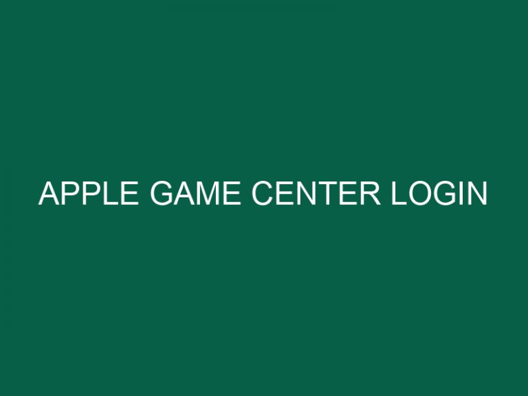 Apple Game Center Login
