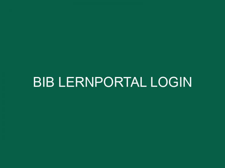 Bib Lernportal Login