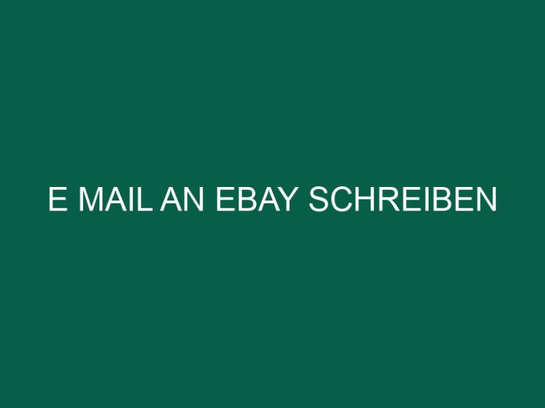E Mail An Ebay Schreiben