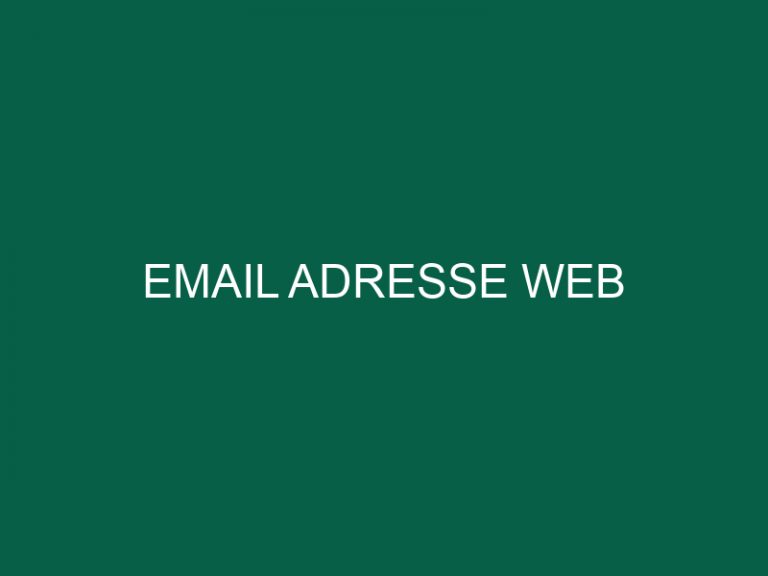 Email Adresse Web