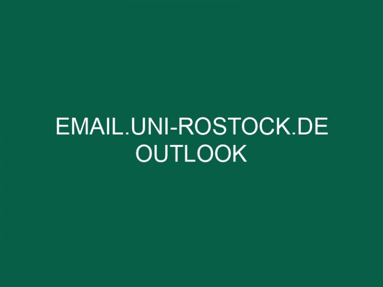 Email.Uni-Rostock.De Outlook