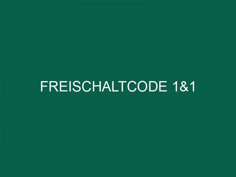 Freischaltcode 1&1