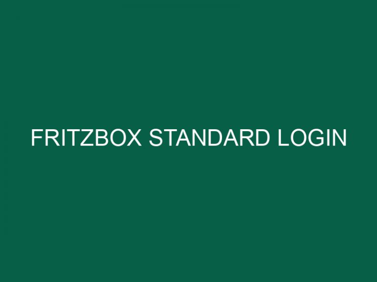 Fritzbox Standard Login