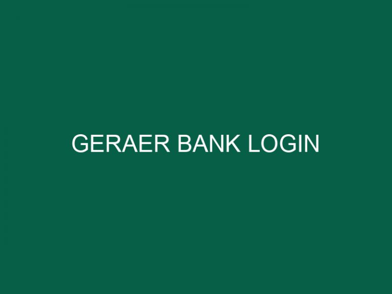 Geraer Bank Login