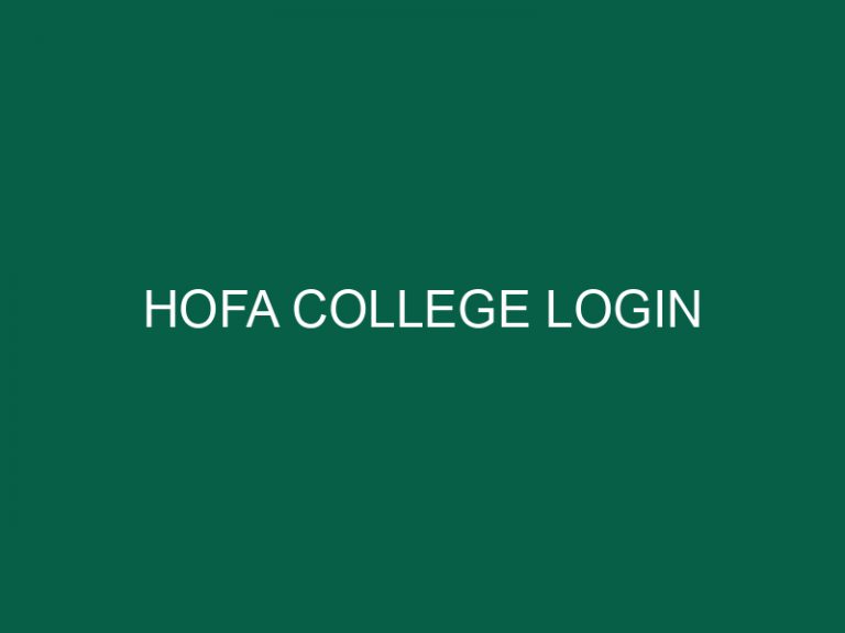 Hofa College Login